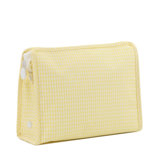 Medium Roadie Zip Pouch | Gingham Buttercup