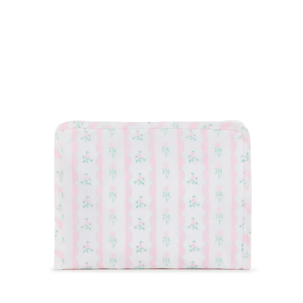 Medium Roadie Zip Pouch | Ribbon Floral Pink