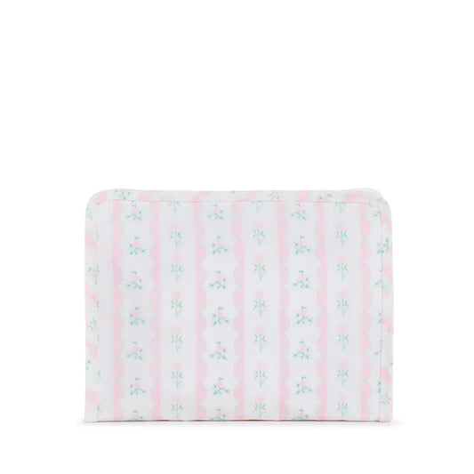 Medium Roadie Zip Pouch | Ribbon Floral Pink