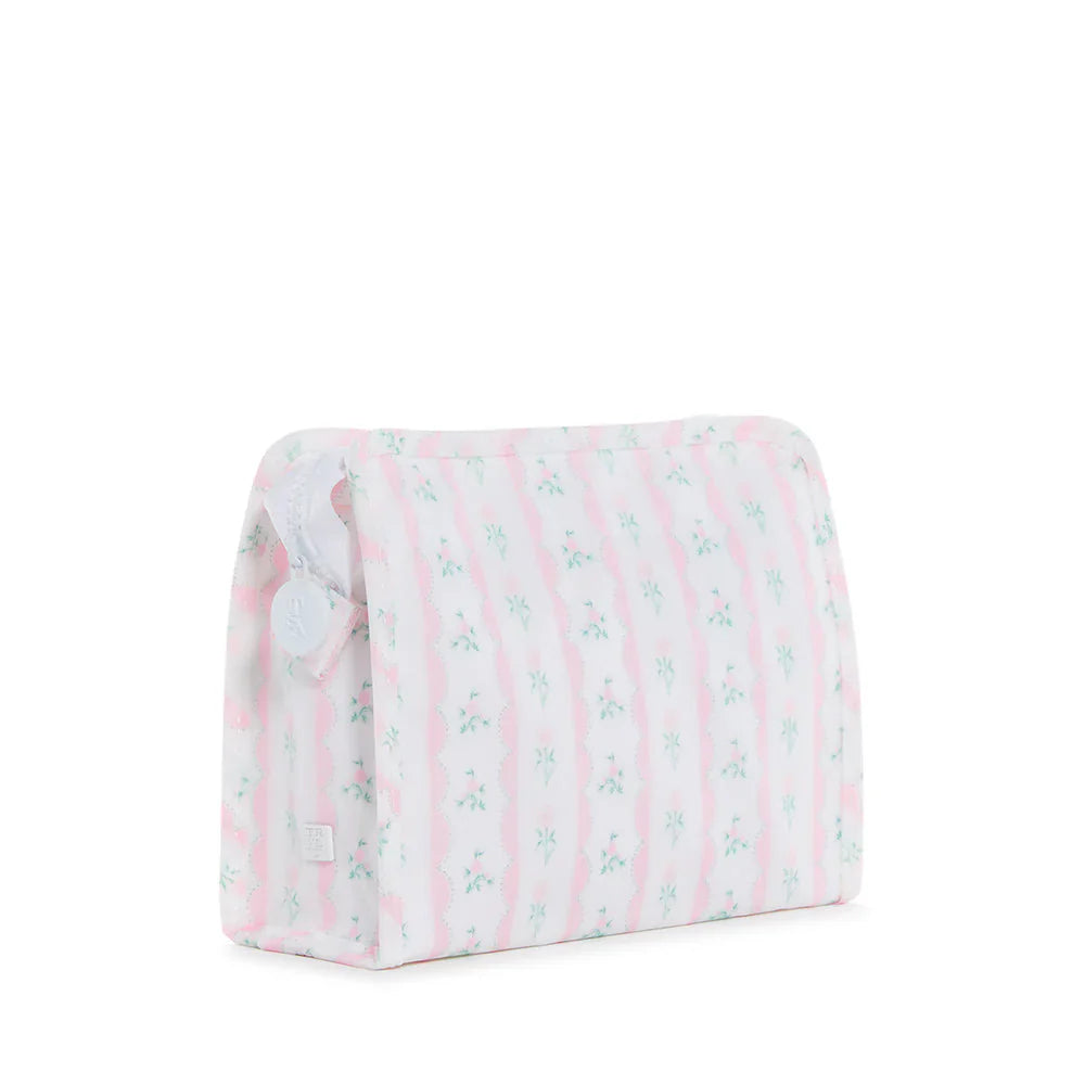 Medium Roadie Zip Pouch | Ribbon Floral Pink