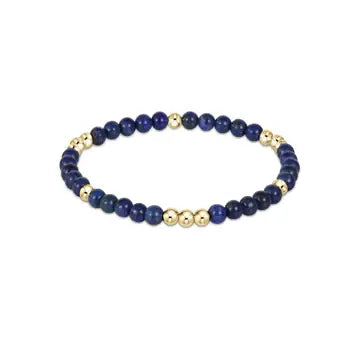 Worthy Pattern 3mm Bead Bracelet | Lapis