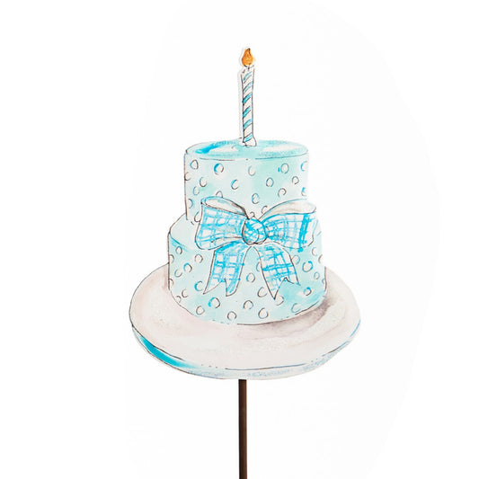 Metal Stake/Decor | Boy Birthday Cake