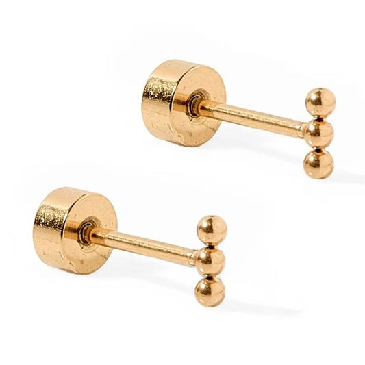 Screwback Stud Earrings | Micro Tally Gold