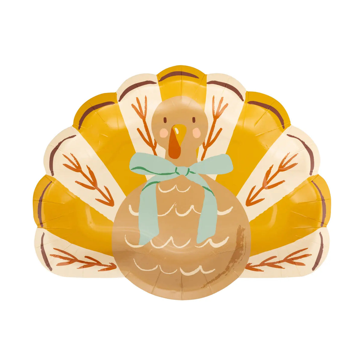 Gobble Turkey Shaped Paper Plates