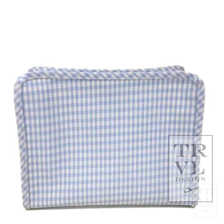 Medium Roadie Zip Pouch | Gingham Mist