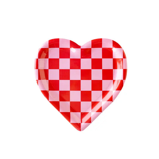 Paper Plates | Valentine's Day | Checkered Hearts