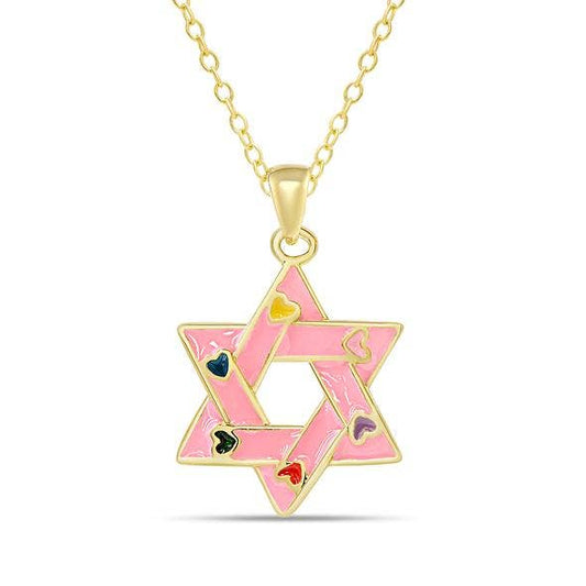 Necklace | Star of David | Pink