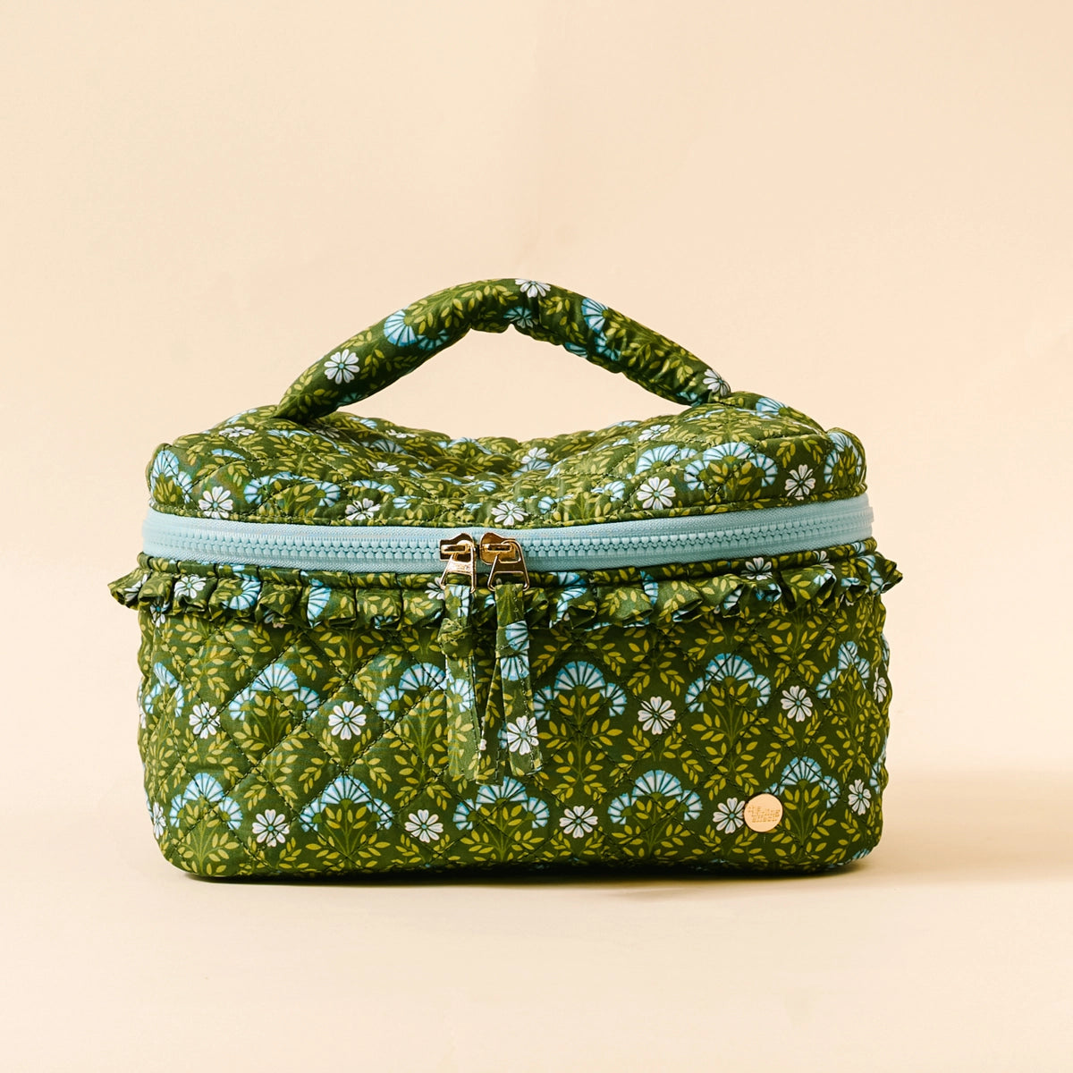 Glam & Go Quilted Cosmetic Bag | Everbloom Forest Green