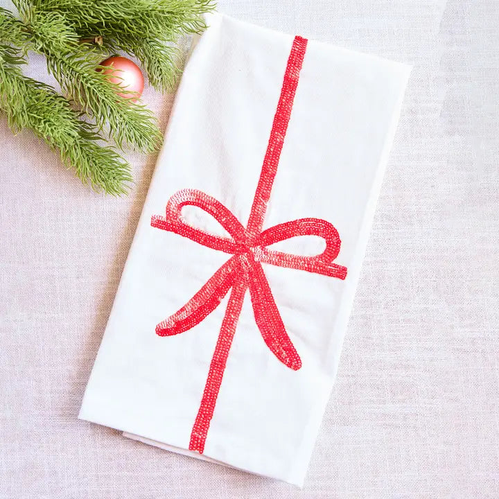 Tea Towel | Sequin Bow