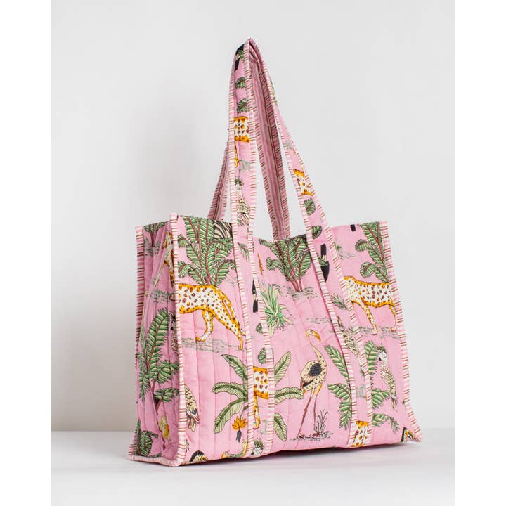 Liana Pink Quilted Tote