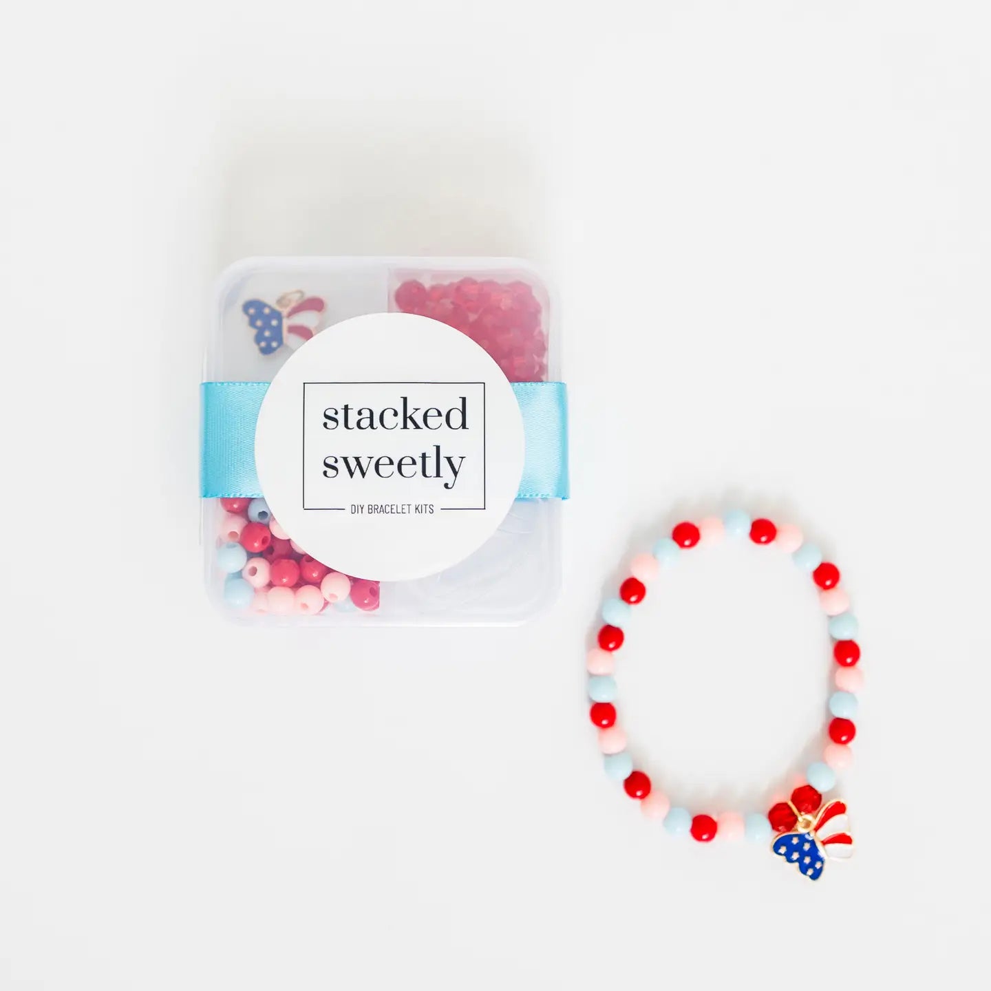 Mini Stars and Stripes Patriotic Bracelet Craft Kit
