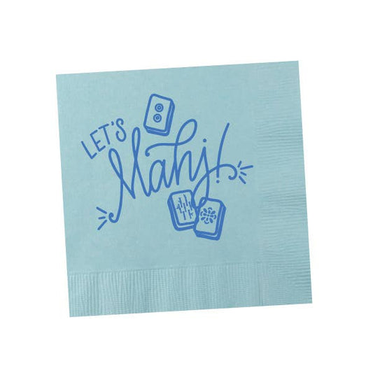 Let's Mahj! Napkins | Light Blue