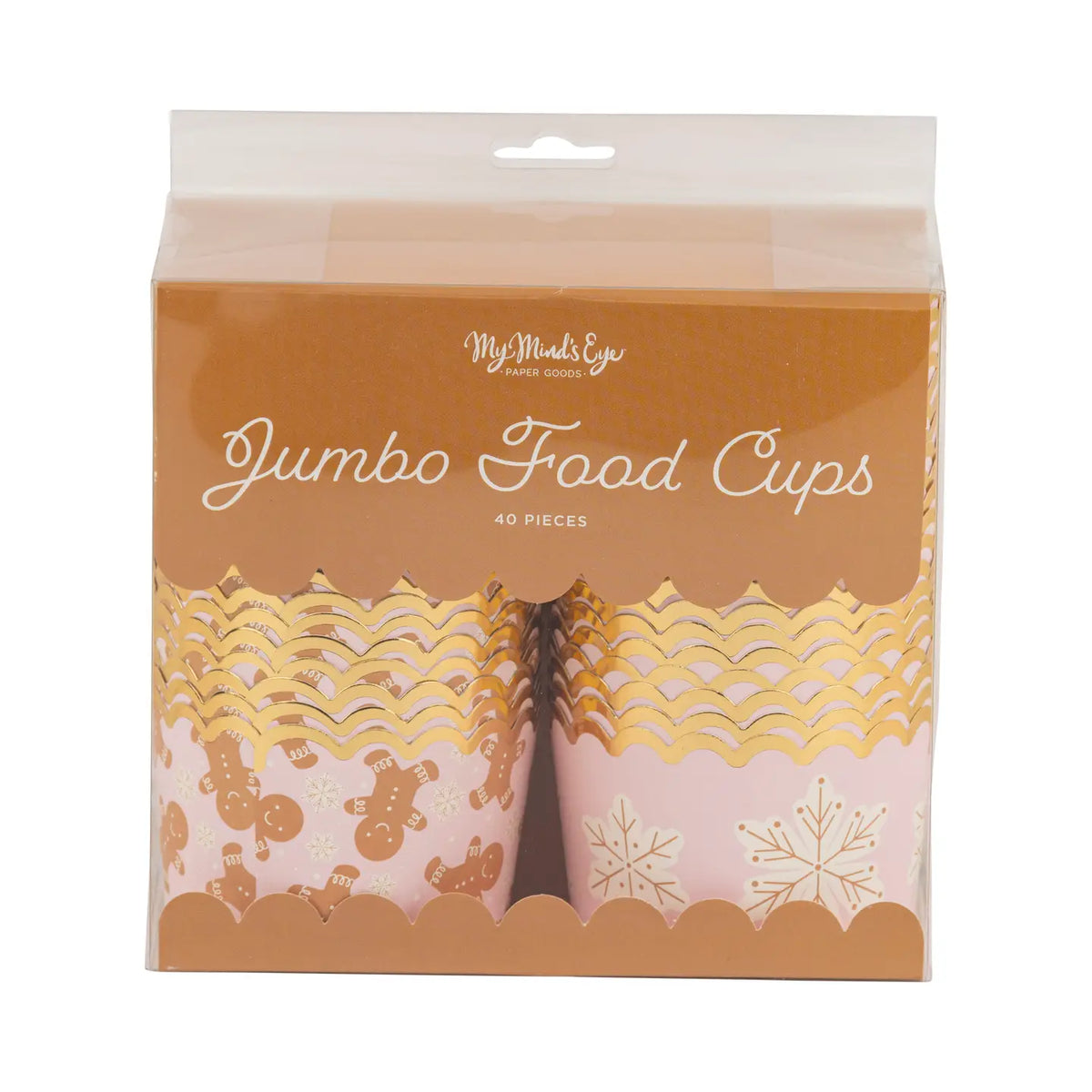 Foiled Gingerbread/Snowflakes Jumbo Food Cups