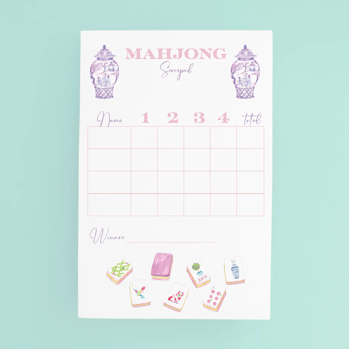 Mahjong Scorecard Pad