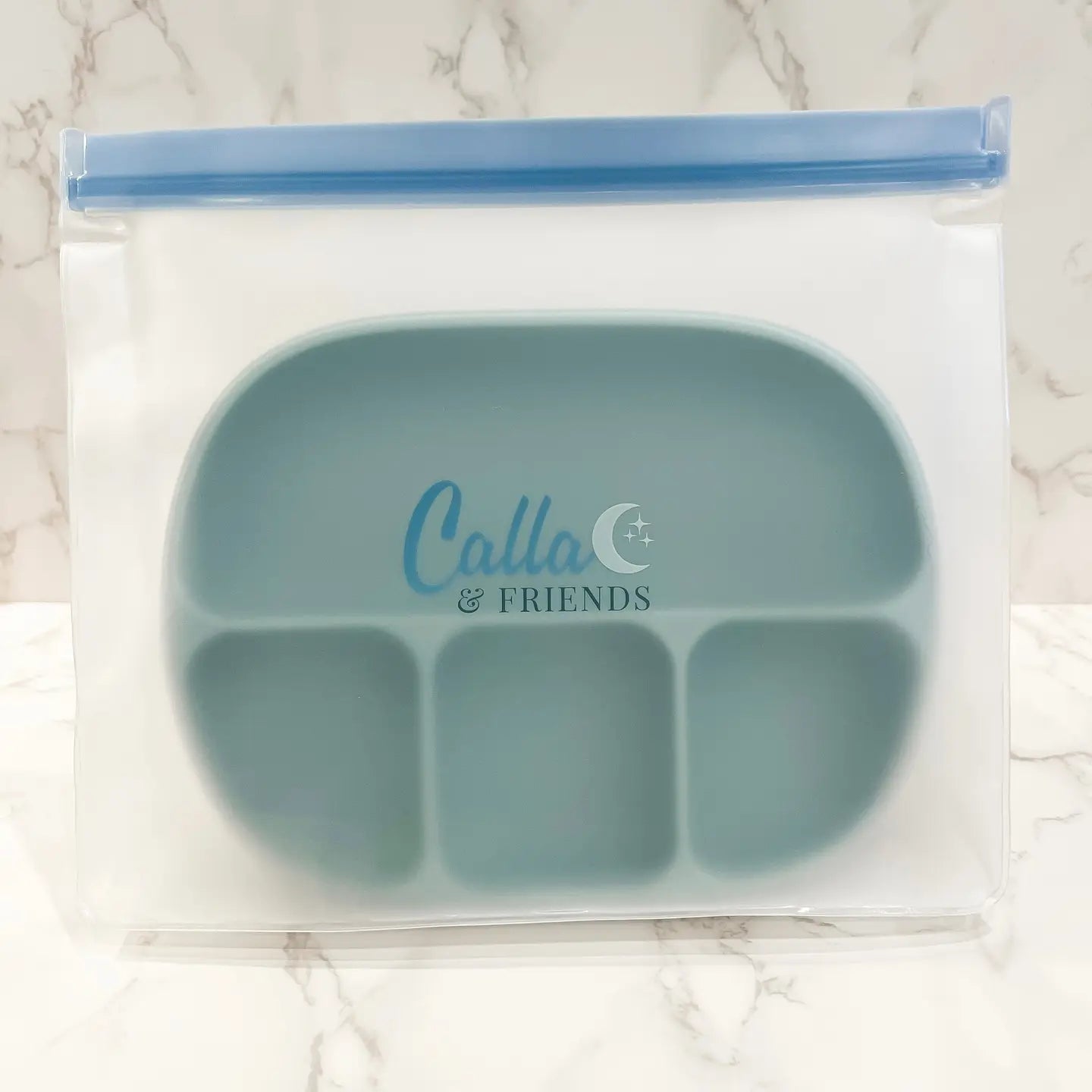 4 Section Suction Plate | Linen