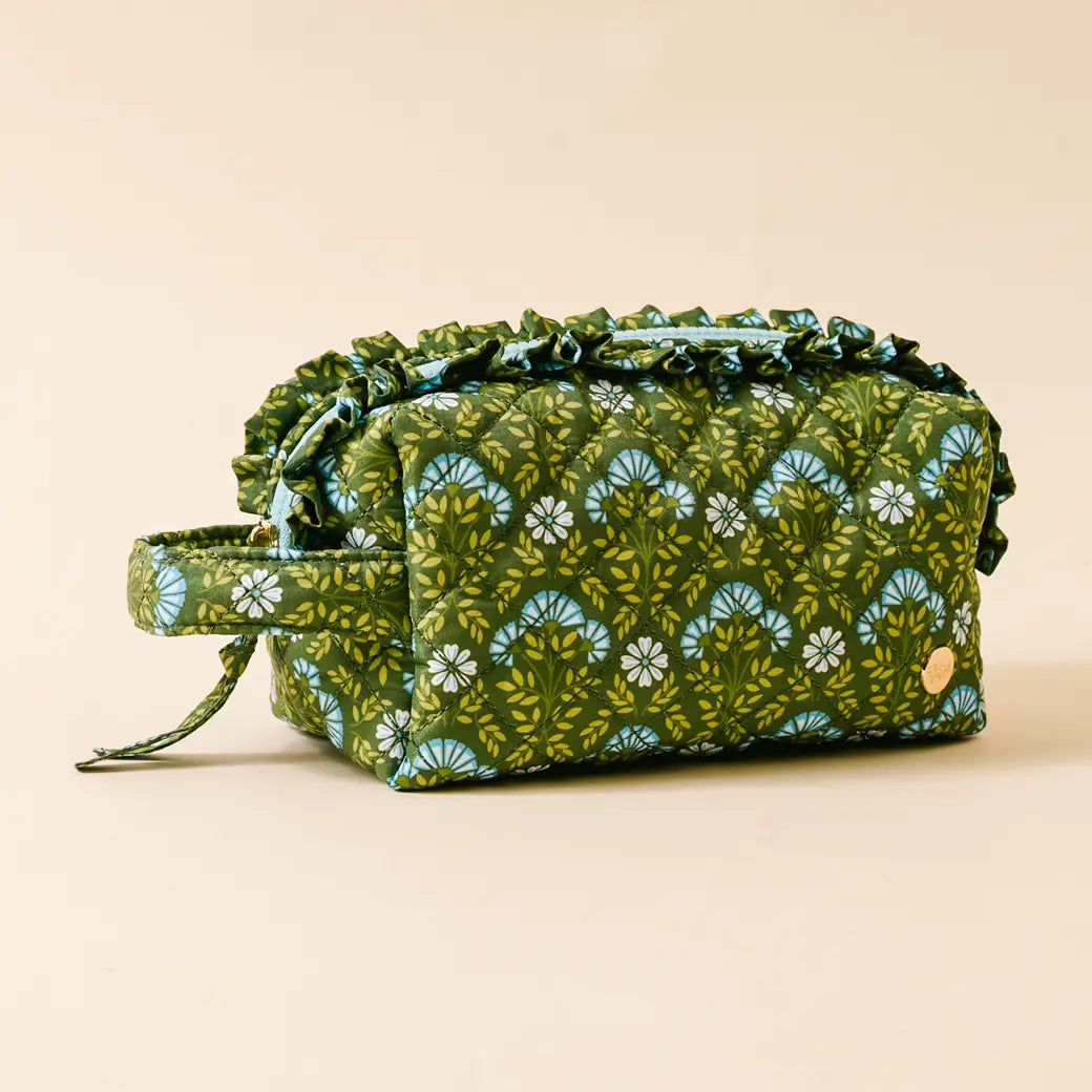 Essentials Quilted Cosmetic Pouch | Everbloom Forest Green