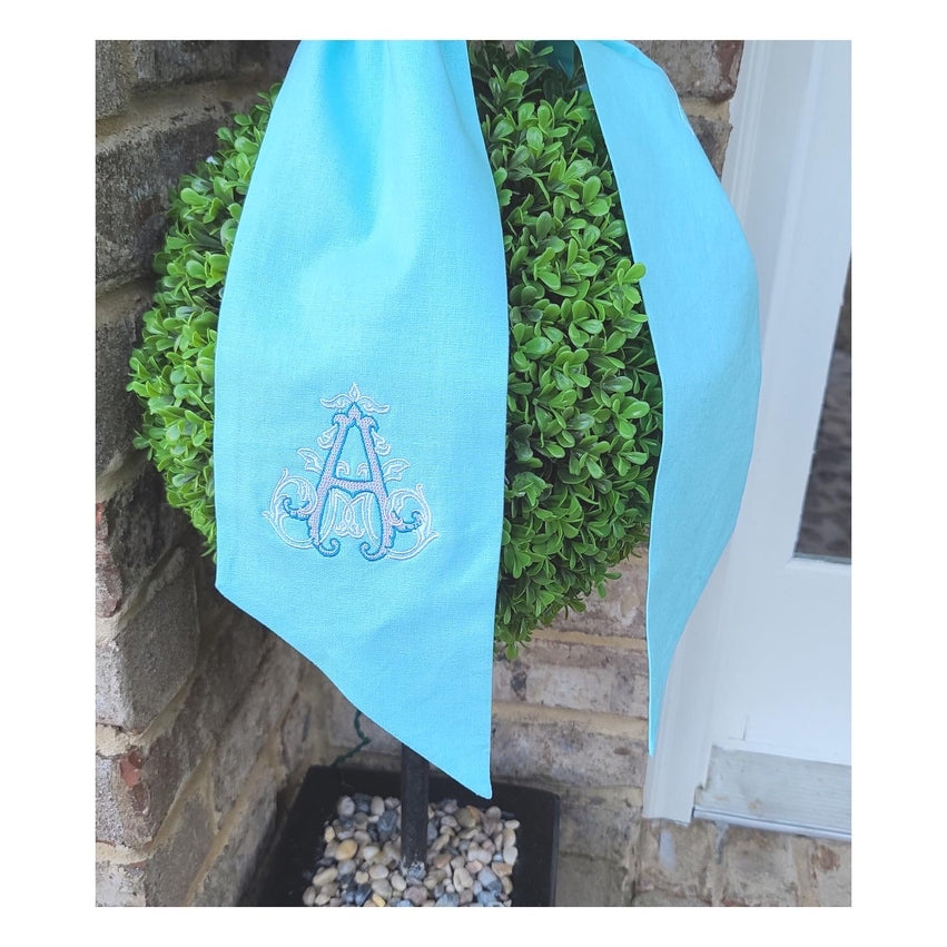 Linen Sash | Aqua