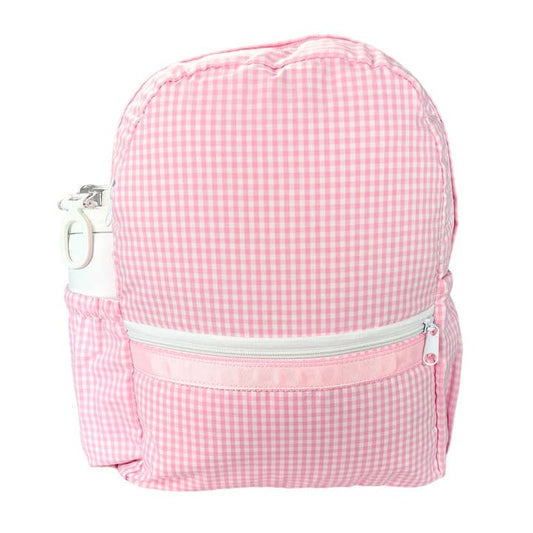 Medium Backpack w/ Pocket | Pink Gingham