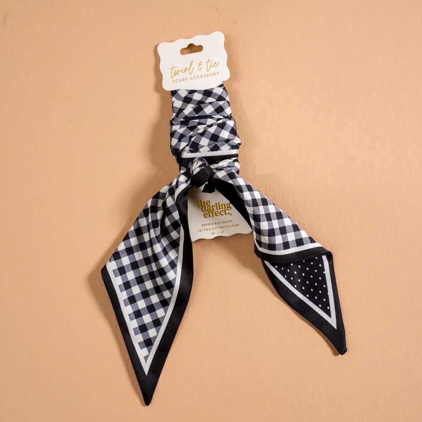 Twirl & Tie Scarf Accessory | Gingham Black