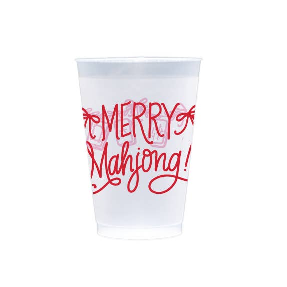 Merry Mahjong Frosted Cups | Red