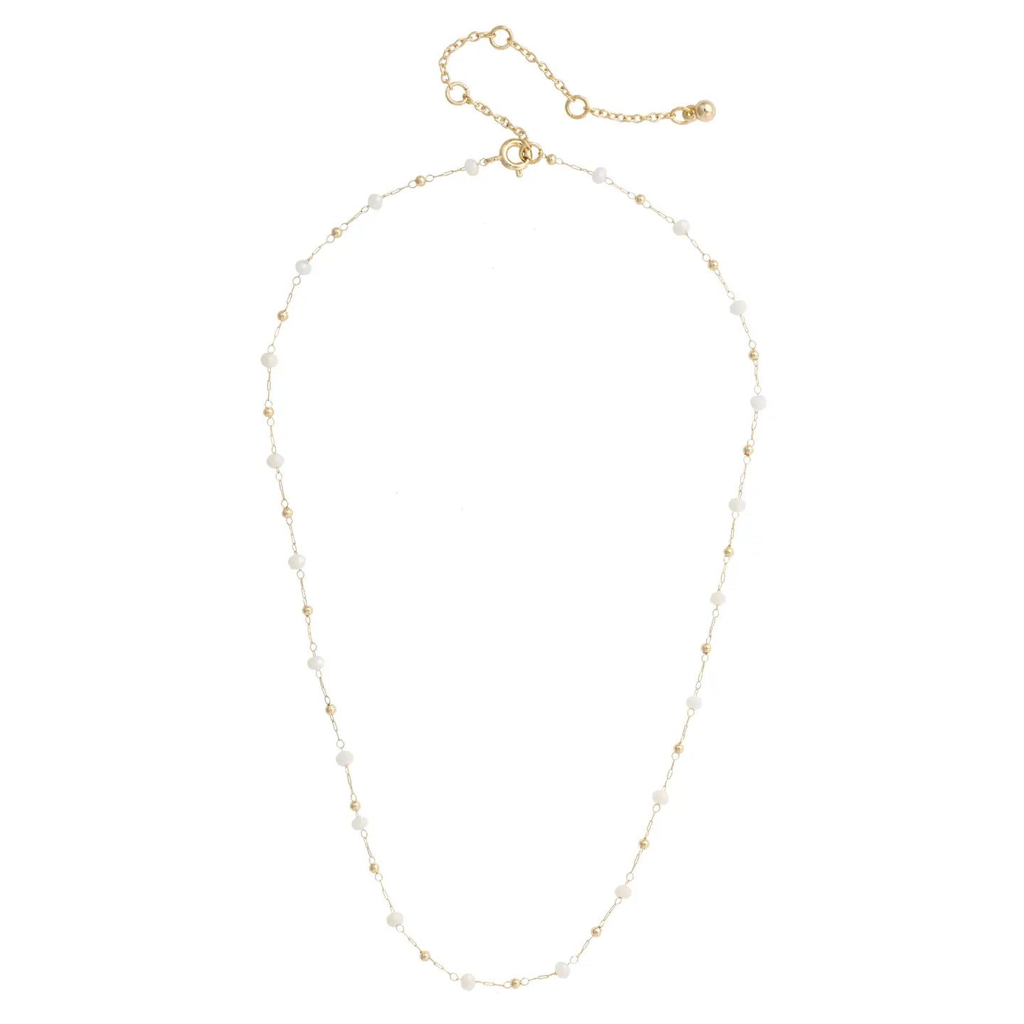 Celine Beaded Layering Necklace in Ivory