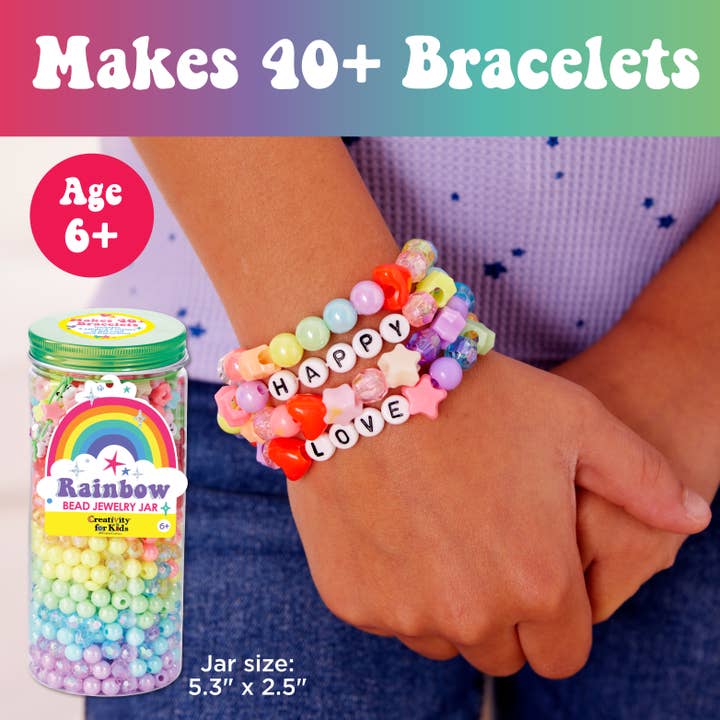 DIY Bracelet Craft Kit | Bead Jewelry Jar Rainbow