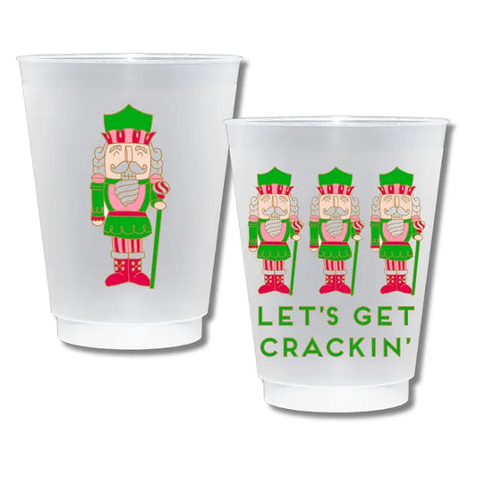 Frosted Flex Plastic Cups | Holiday Nutcrackers