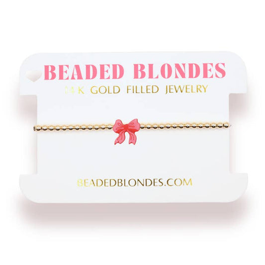 Red Bow Holiday Bracelet | Gold