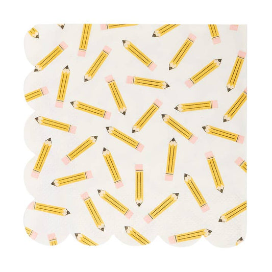 Cocktail Napkins | Pencil Pattern Scallop