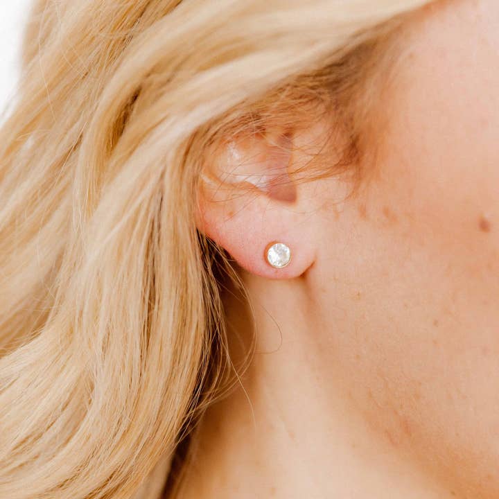 Screwback Stud Earrings | Juliet Clear 5mm