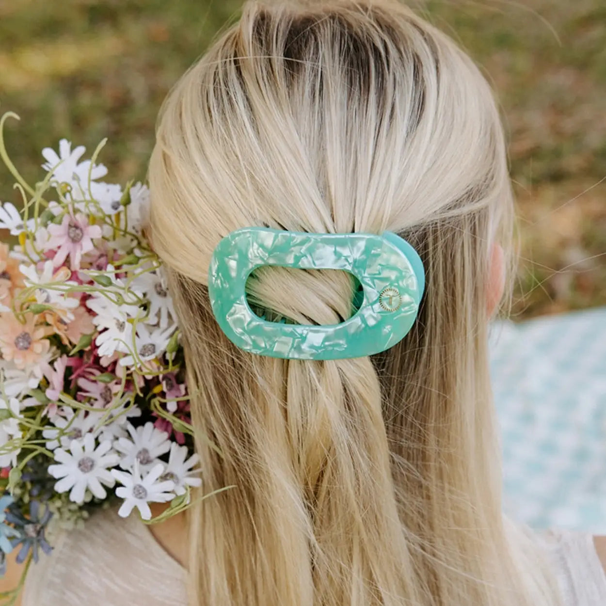 Teleties Flat Round Hair Clip | Spring Splash | Assorted Sizes