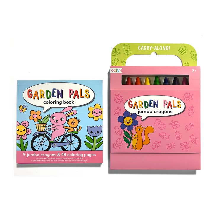 Carry Along Crayons & Coloring Book Kit | Garden Pals