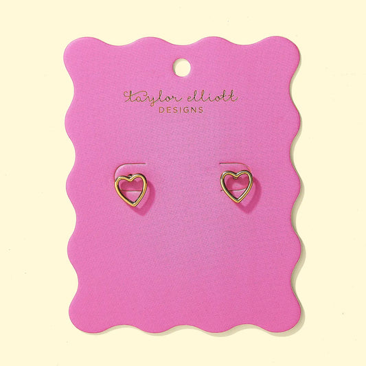 Stud Earrings | Gold-Plated Hearts