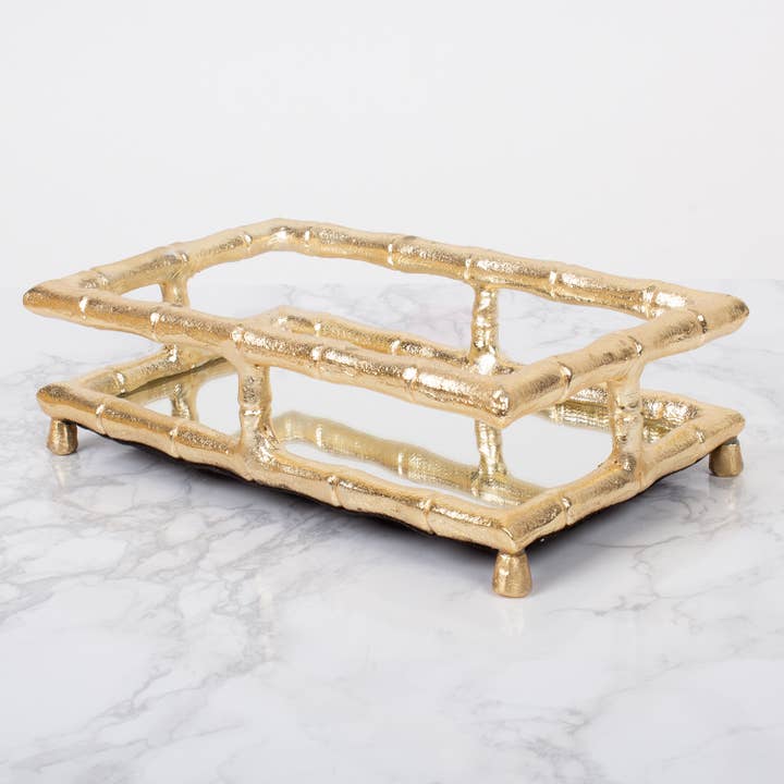 Guest Towel Tray | Gold Bamboo
