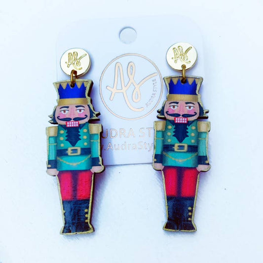 Christmas Earrings | Black Hair Nutcracker