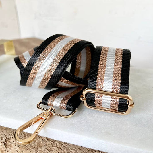 Bag Strap - Stripe Gold and Black