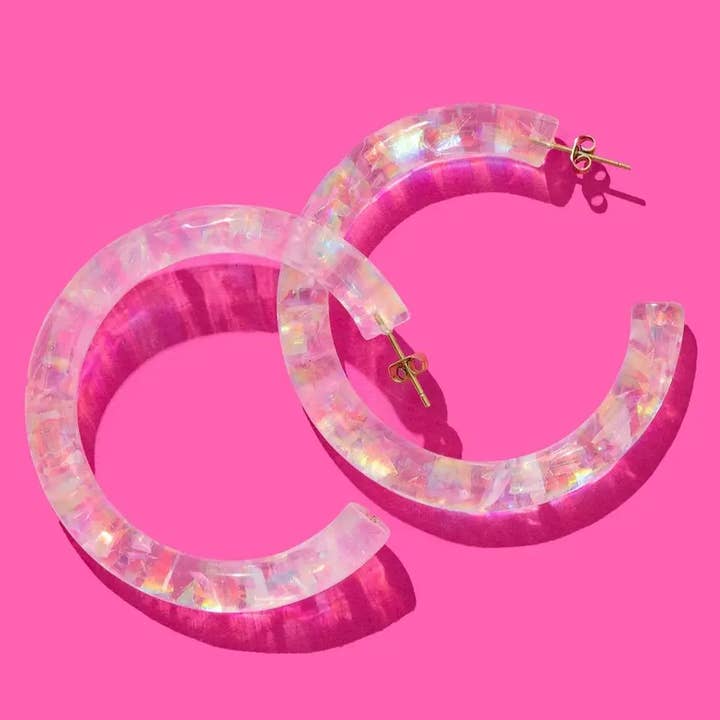 Confetti Hoop Earrings | Iridescent