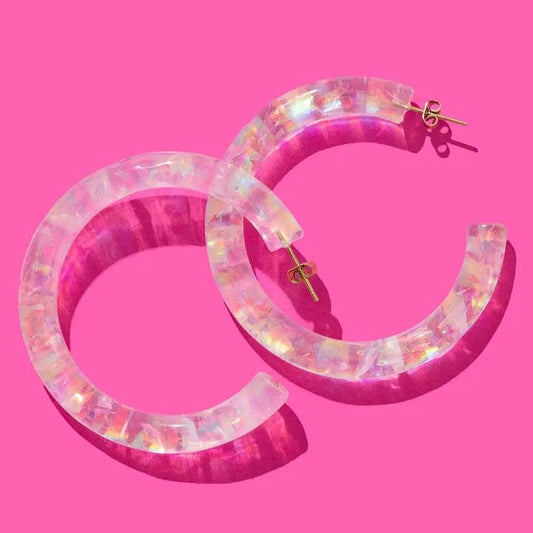 Confetti Hoop Earrings | Iridescent