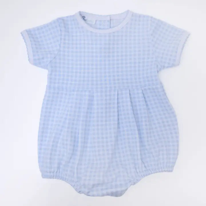 Mini Checks Blue Short Sleeve Bubble