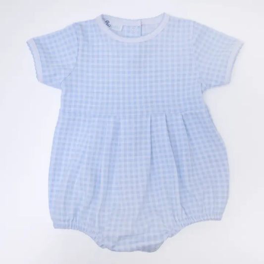 Mini Checks Blue Short Sleeve Bubble