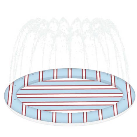 Kids Splash Pad | Blue & Red Striped