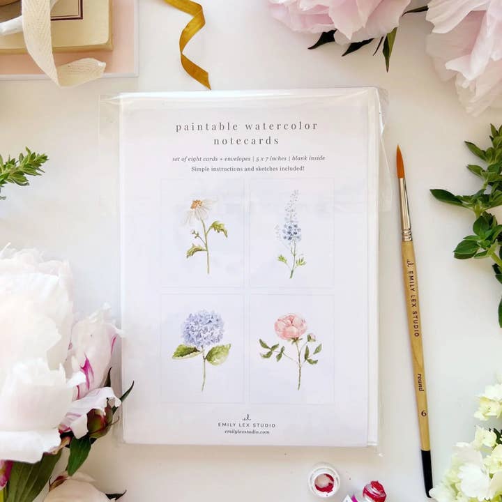 Paintable Notecards | Garden Flowers