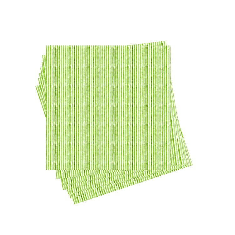 Cocktail Napkins | Green Watercolor Striped
