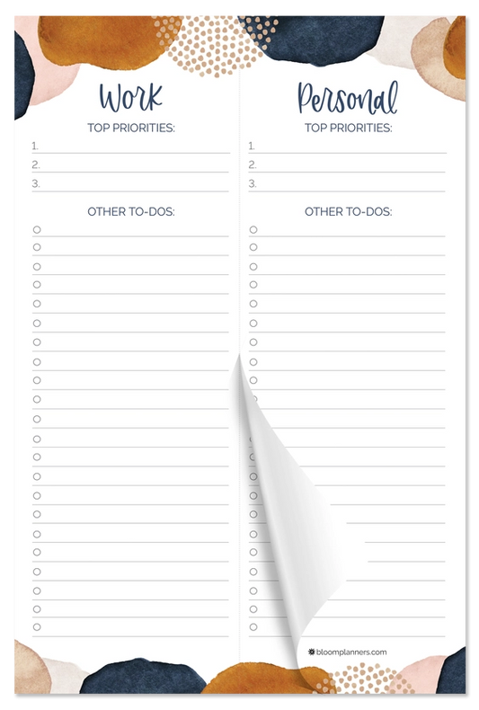 To Do List Planning Pad | Work & Personal