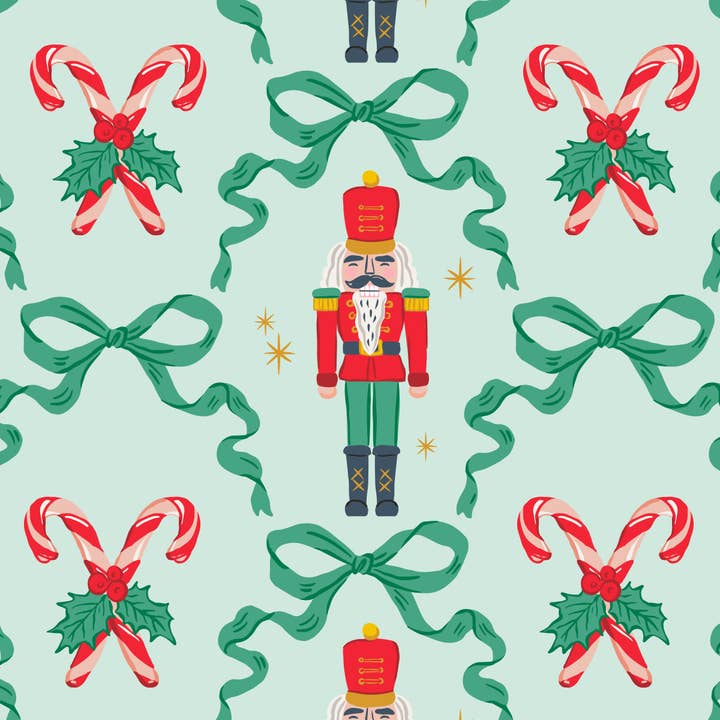 Cocktail Napkins | Green Bow Nutcracker