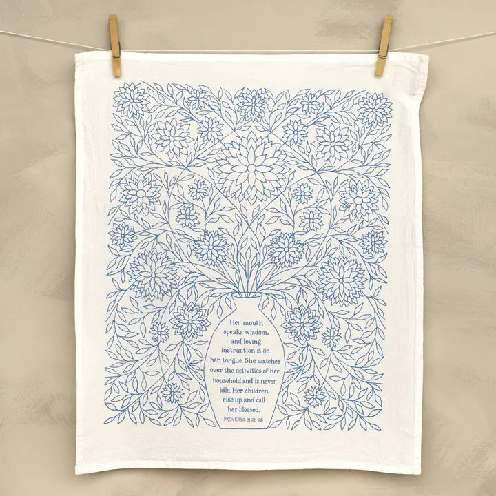 Tea Towel | Call Her Blessed Scripture