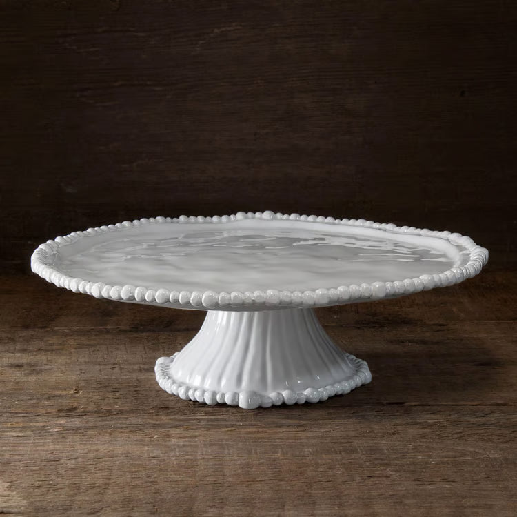 VIDA Alegria Pedestal Cake Plate | White