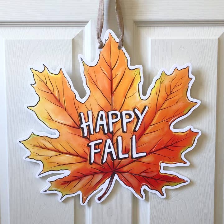 Door Hanger | Happy Fall Leaf