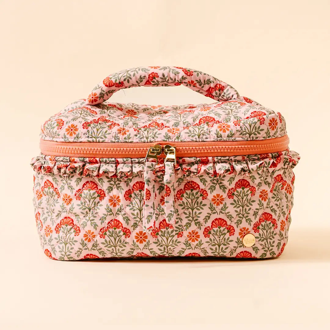 Glam & Go Quilted Cosmetic Bag | Everbloom Dusty Rose