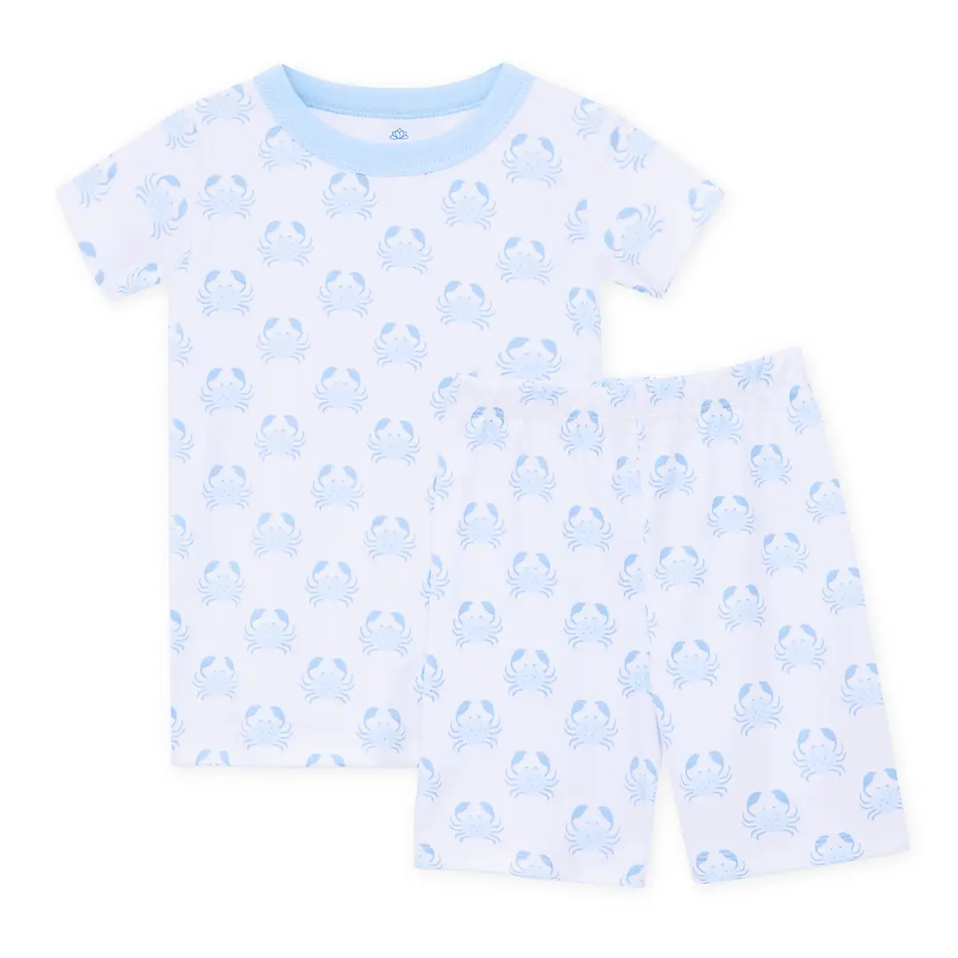Little Crawlers Short Pajamas | Light Blue